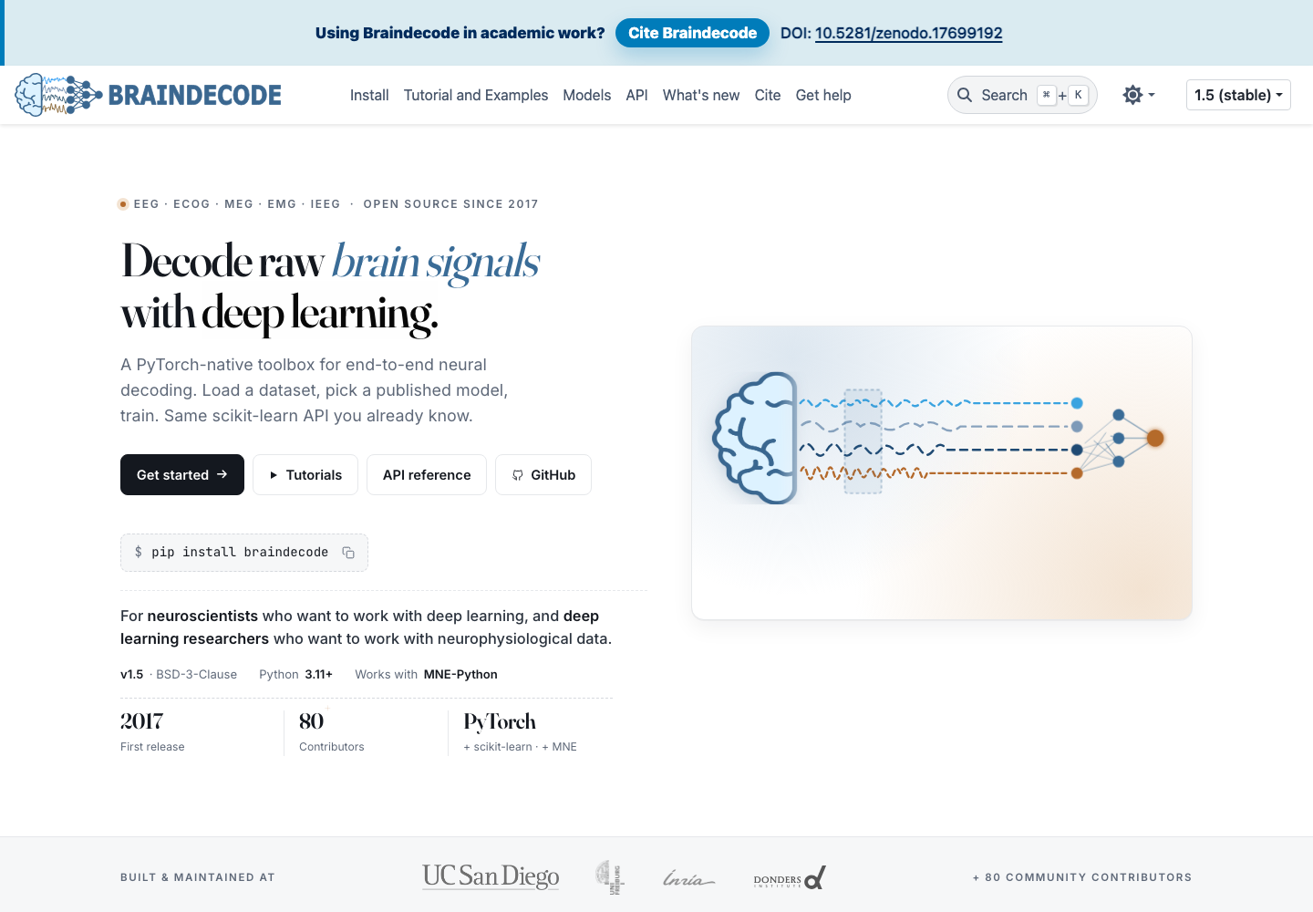 Braindecode website preview